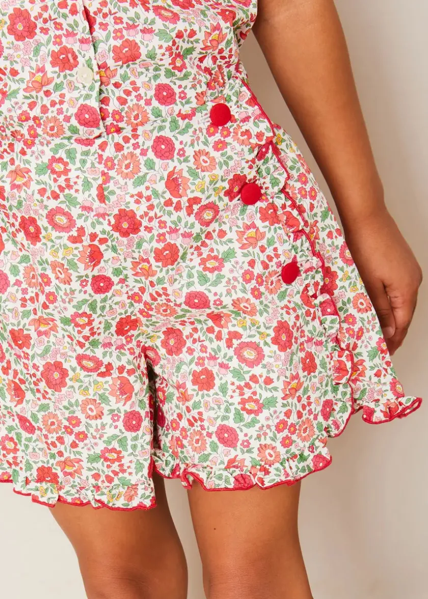 Up To 12 Years | Skirts & Shorts | Pepa London Margot Floral Shorts in Red Made with Liberty Fabric (18m-12yrs)