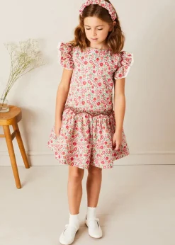 Up To 12 Years | Dresses | Pepa London Margot Floral Sleeveless Hand-Smocked Dress in Red Made with Liberty Fabric (4-12yrs)