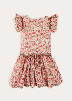 Up To 12 Years | Dresses | Pepa London Margot Floral Sleeveless Hand-Smocked Dress in Red Made with Liberty Fabric (4-12yrs)
