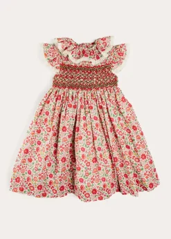 Dresses | Dresses | Pepa London Margot Hand-Smocked Dress in Red Made with Liberty Fabric (12m-6yrs)