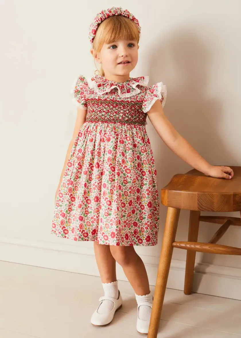 Dresses | Dresses | Pepa London Margot Hand-Smocked Dress in Red Made with Liberty Fabric (12m-6yrs)