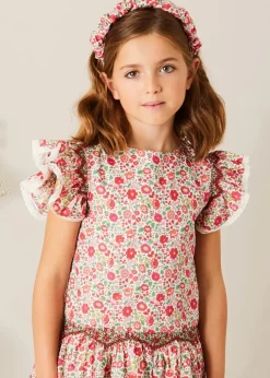 Hair Accessories | Hair Accessories | Pepa London Margot Liberty Floral Scrunchie Hairband in Red