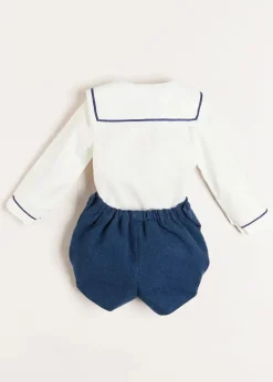 Two-piece Sets | Pepa London Mariner Collar Long Sleeve Two Piece Set in Blue (12mths-3yrs)