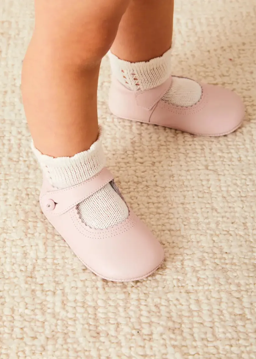 Mary Jane Shoes | Mary Janes | Pepa London Mary Jane Pram Shoes in Pink (17-20EU)