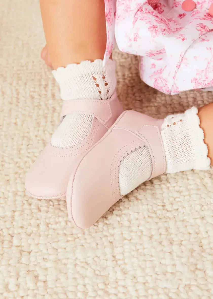 Mary Jane Shoes | Mary Janes | Pepa London Mary Jane Pram Shoes in Pink (17-20EU)
