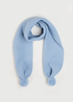 Knitwear & Cardigans | Knitwear & Cardigans | Pepa London Merino Wool Pom Pom Scarf In Blue