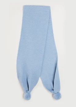 Knitwear & Cardigans | Knitwear & Cardigans | Pepa London Merino Wool Pom Pom Scarf In Blue