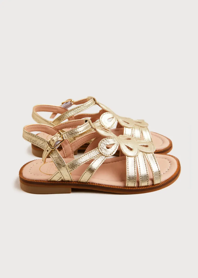 Sandals | Sandals | Pepa London Metallic Strappy Leather Sandals in Gold (24-35EU)
