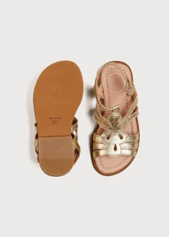 Sandals | Sandals | Pepa London Metallic Strappy Leather Sandals in Gold (24-35EU)