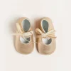 Bonnets & Booties | Booties | Pepa London Metallic Velvet Ribbon Pram Booties in Gold (17-20EU)