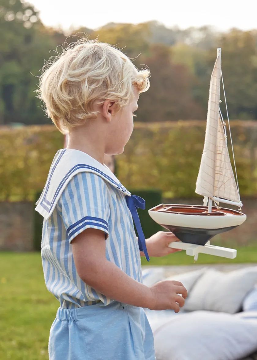 Toys & Books | Toys & Books | Pepa London Multi Coloured Wooden Sailing Boat (Set Of 4)