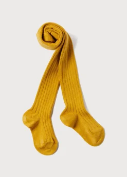 Socks & Tights | Socks & Tights | Pepa London Mustard Ribbed Tights (0mths-10yrs)