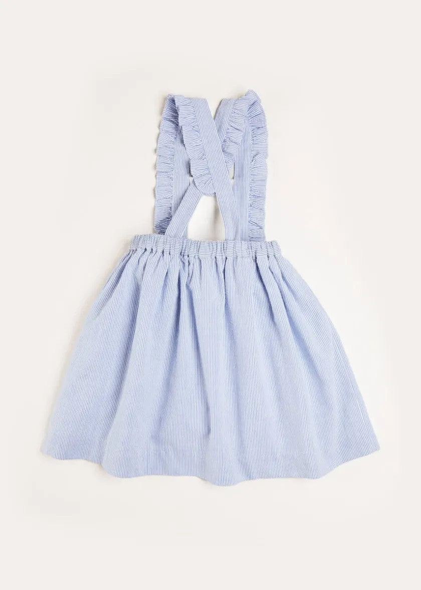 Skirts & Shorts | Dresses | Pepa London Nautical Striped Boat Embroidered Skirt with Braces in Blue (18mths-4yrs)