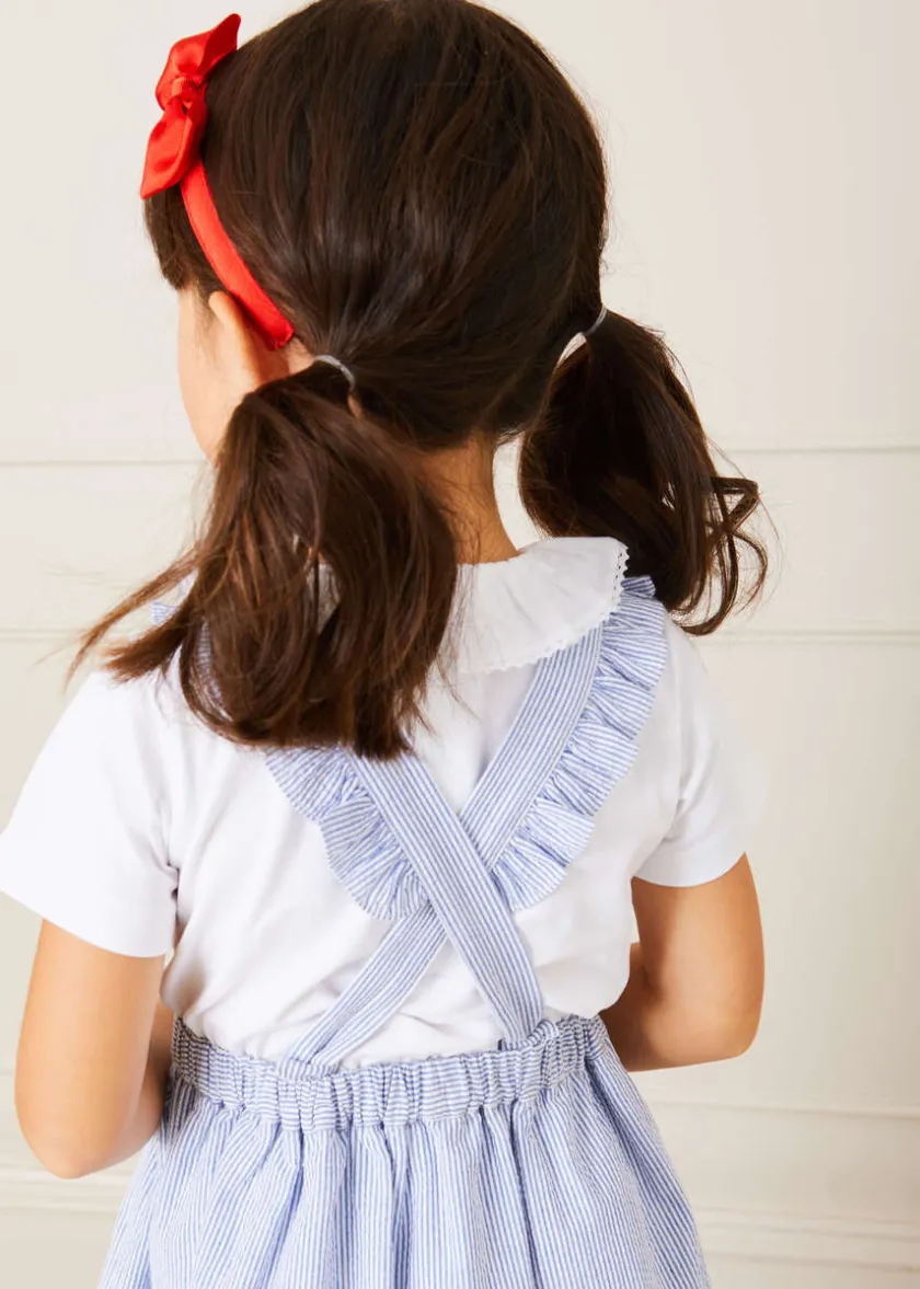 Skirts & Shorts | Dresses | Pepa London Nautical Striped Boat Embroidered Skirt with Braces in Blue (18mths-4yrs)