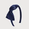 Hair Accessories | Gifting | Pepa London Navy Linen Big Bow Hairband
