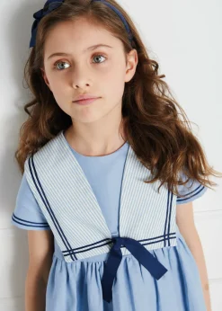 Hair Accessories | Gifting | Pepa London Navy Linen Big Bow Hairband