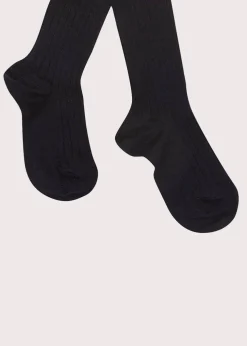 Socks & Tights | Socks & Tights | Pepa London Navy Ribbed Tights (3mths-10yrs)