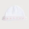 Bonnets & Booties | Bonnets, Booties & Mittens | Pepa London Newborn Hat with Pink Hand Smocked Detail (0-3mths)