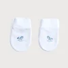 Bonnets, Booties & Mittens | First Outfits | Pepa London Newborn Mittens with Rocking Horse Embroidery Blue (1-3mths)