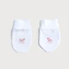 Bonnets, Booties & Mittens | First Outfits | Pepa London Newborn Mittens with Rocking Horse Embroidery Pink (1-3mths)