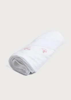 Gifting | Towels, Blankets & Sleeping Bags | Pepa London Newborn Towel with Rocking Horse Embroidery In Pink