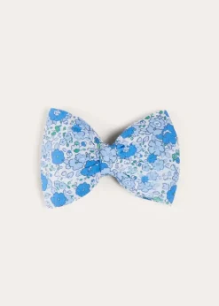 Hair Accessories | Hair Accessories | Pepa London Olivia Floral Medium Bow Hair Clip in Blue