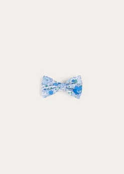 Hair Accessories | Hair Accessories | Pepa London Olivia Floral Small Bow Hair Clip in Blue