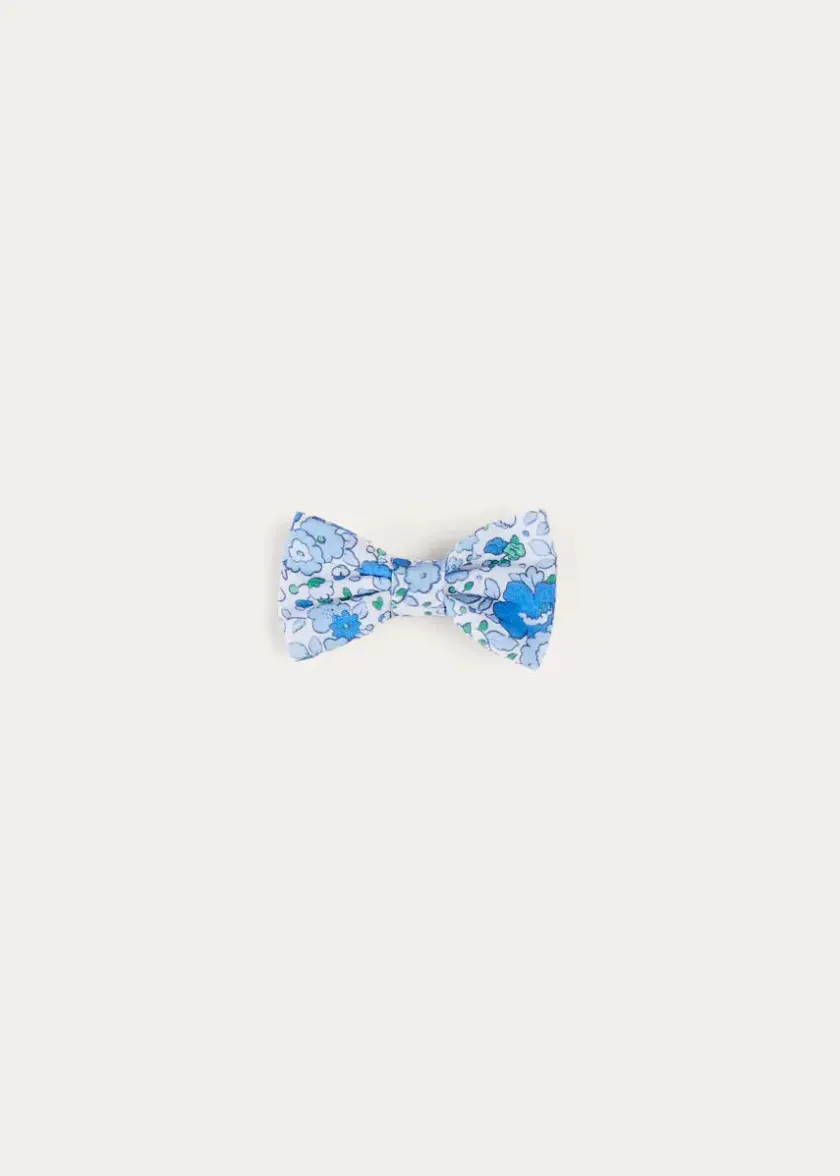 Hair Accessories | Hair Accessories | Pepa London Olivia Floral Small Bow Hair Clip in Blue