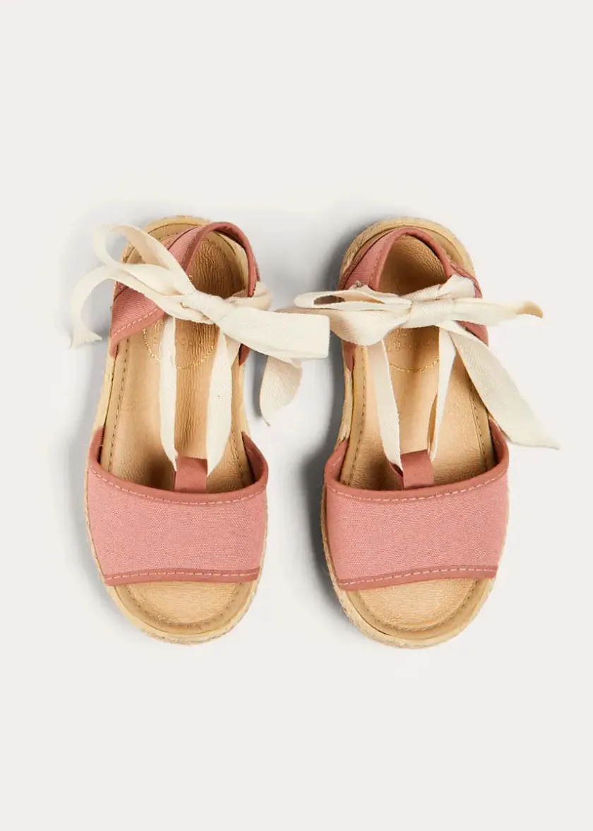 Sandals | Sandals | Pepa London Open Toe Tie Detail Espadrilles in Pink (24-35EU)