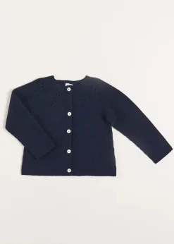 Knitwear & Cardigans | Knitwear & Cardigans | Pepa London Openwork Cardigan in Navy (6mths-10yrs)