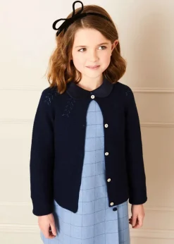 Knitwear & Cardigans | Knitwear & Cardigans | Pepa London Openwork Cardigan in Navy (6mths-10yrs)