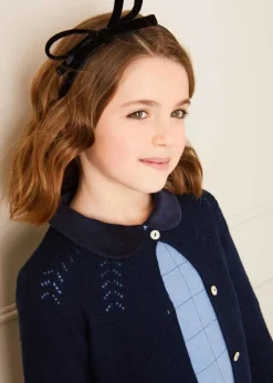 Knitwear & Cardigans | Knitwear & Cardigans | Pepa London Openwork Cardigan in Navy (6mths-10yrs)