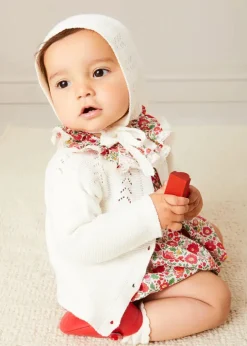 Knitwear & Cardigans | Knitwear & Cardigans | Pepa London Openwork Cotton Cardigan in Cream (6mths-10yrs)