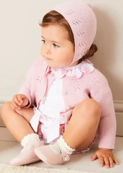 Knitwear & Cardigans | Knitwear & Cardigans | Pepa London Openwork Cotton Cardigan in Pink (6mths-10yrs)