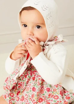 Knitwear & Cardigans | Knitwear & Cardigans | Pepa London Openwork Cotton Cardigan in Cream (6mths-10yrs)