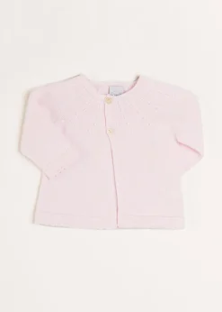 Knitwear & Cardigans | Pepa London Openwork Detail Baby Cardigan in Pink (1-12mths)