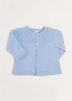 Knitwear & Cardigans | Pepa London Openwork Detail Baby Cardigan in Blue (1-12mths)