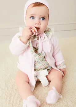 Knitwear & Cardigans | Pepa London Openwork Detail Baby Cardigan in Pink (1-12mths)
