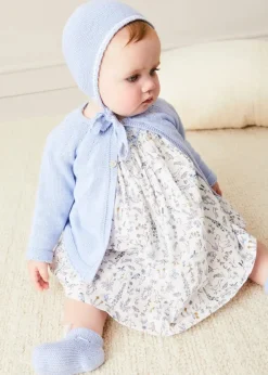 Knitwear & Cardigans | Pepa London Openwork Detail Baby Cardigan in Blue (1-12mths)