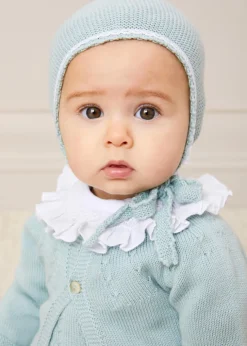 Knitwear & Cardigans | Knitwear & Cardigans | Pepa London Openwork Detail Baby Cardigan in Green (1-12mths)
