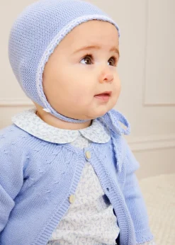 Knitwear & Cardigans | Pepa London Openwork Detail Baby Cardigan in Blue (1-12mths)