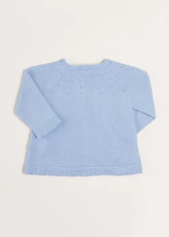 Knitwear & Cardigans | Pepa London Openwork Detail Baby Cardigan in Blue (1-12mths)