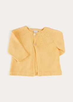 Knitwear & Cardigans | Pepa London Openwork Detail Cotton Baby Cardigan in Tangerine (1-12mths)