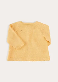 Knitwear & Cardigans | Pepa London Openwork Detail Cotton Baby Cardigan in Tangerine (1-12mths)