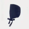 Bonnets & Booties | Knitwear & Cardigans | Pepa London Openwork Knitted Bonnet in Navy (S-L)