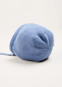 Bonnets & Booties | Knitwear & Cardigans | Pepa London Openwork Knitted Bonnet in Blue (S-L)