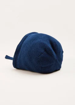 Bonnets & Booties | Knitwear & Cardigans | Pepa London Openwork Knitted Bonnet in Navy (S-L)