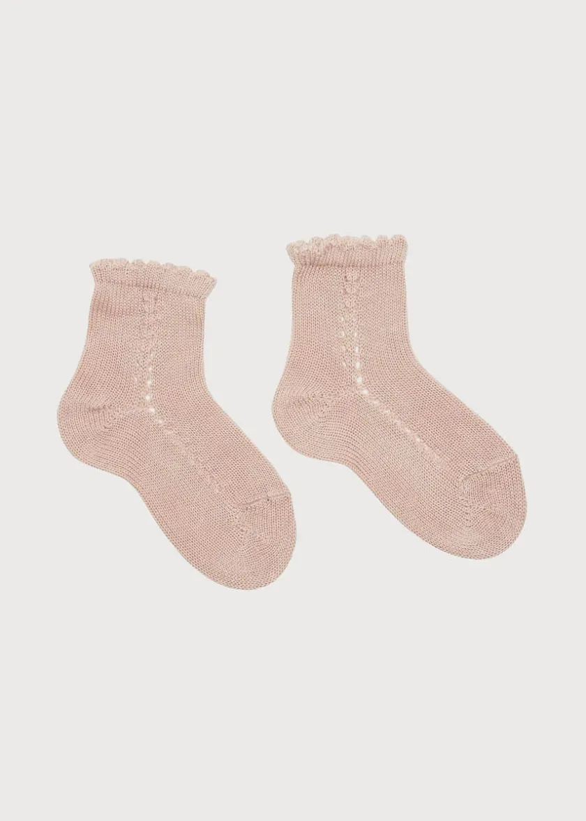 Socks & Tights | Socks & Tights | Pepa London Openwork short socks - Dusty Pink (0mths-10yrs)