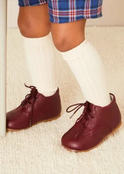 Boots | Boots | Pepa London Oxford Baby Booties in Burgundy (20-26EU)