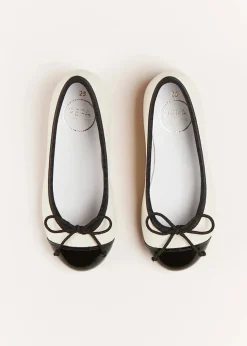 Ballerinas | Ballerina Shoes | Pepa London Patent Toe Ballerina Shoes in Cream (24-34EU)